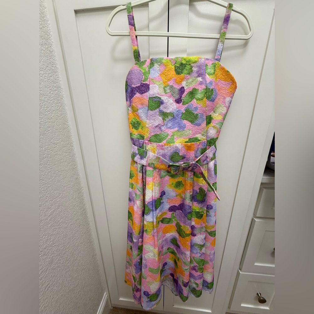 Abbey Glass - XS Colorful Floral Strapless Dress